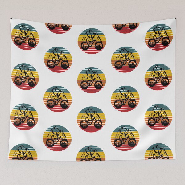 Item preview, Grunge Retro Sun Mountain Bike Colorful designed and sold by FazCreations.