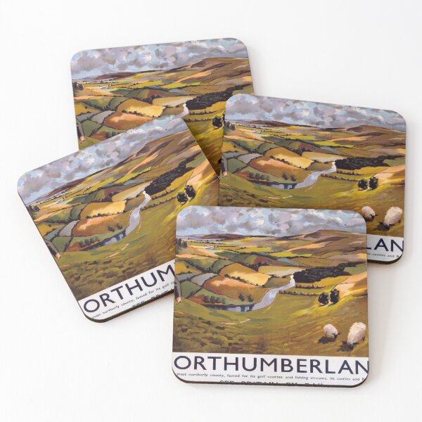 Item preview, Northumberland retro poster designed and sold by CorasPosters.