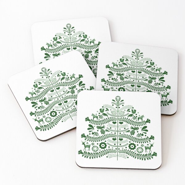 Item preview, Green Scandinavian Folk Art Style Christmas Tree Design designed and sold by Gsallicat.