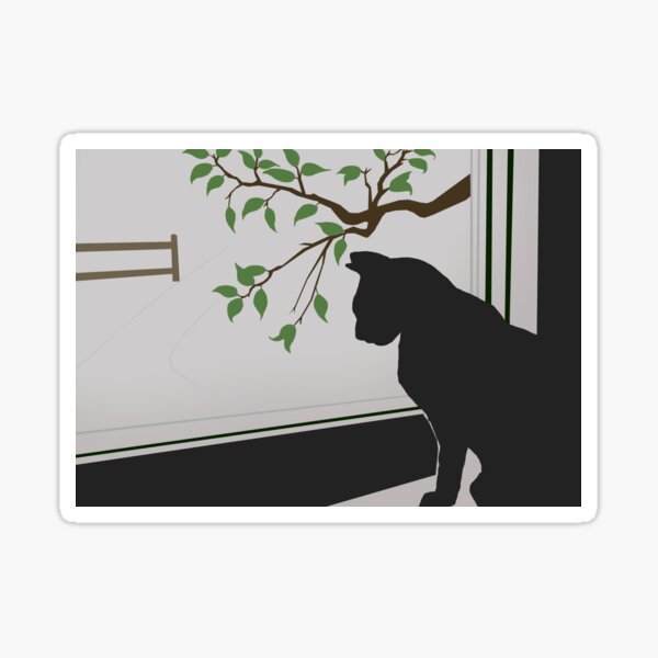 Cat at the Window Sticker