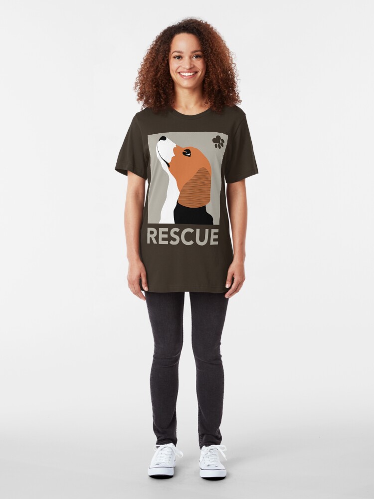 Alternate view of Rescue (Beagle) Slim Fit T-Shirt