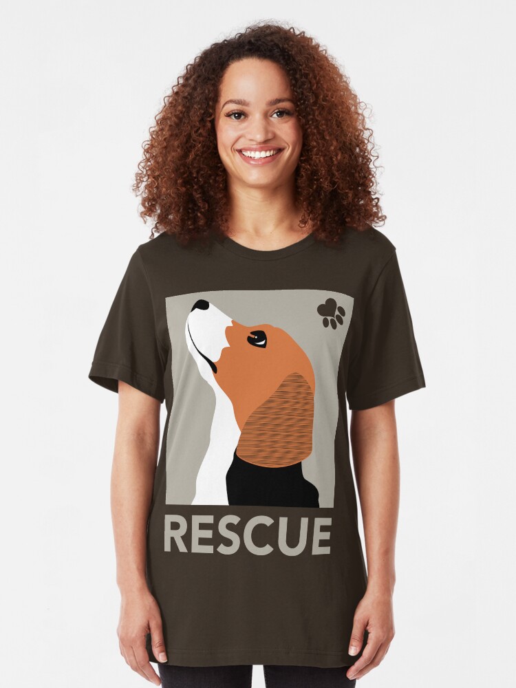 Alternate view of Rescue (Beagle) Slim Fit T-Shirt