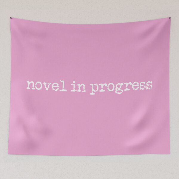 Item preview, novel in progress in white on pink designed and sold by TeaRoseWriter.