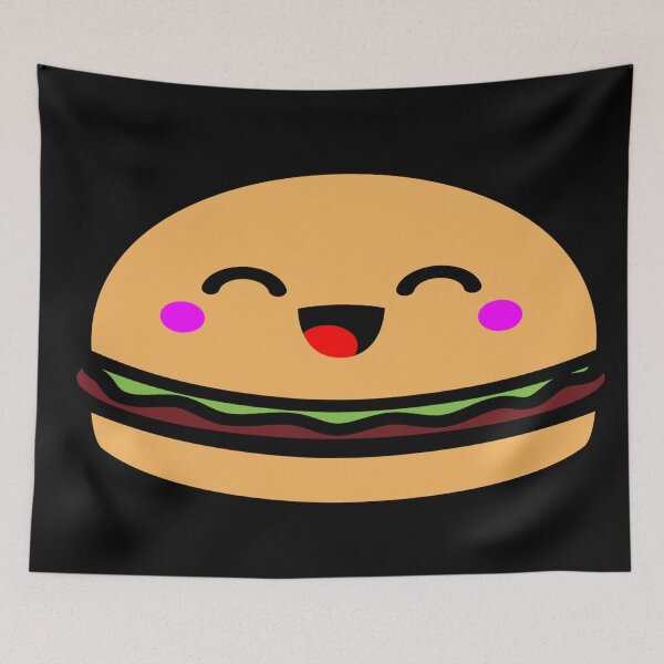 Item preview, Cute Happy Hamburger  designed and sold by TrueTrippyArts.