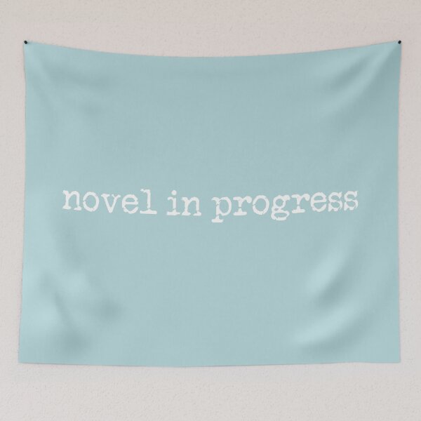 Item preview, novel in progress in white on sea green designed and sold by TeaRoseWriter.