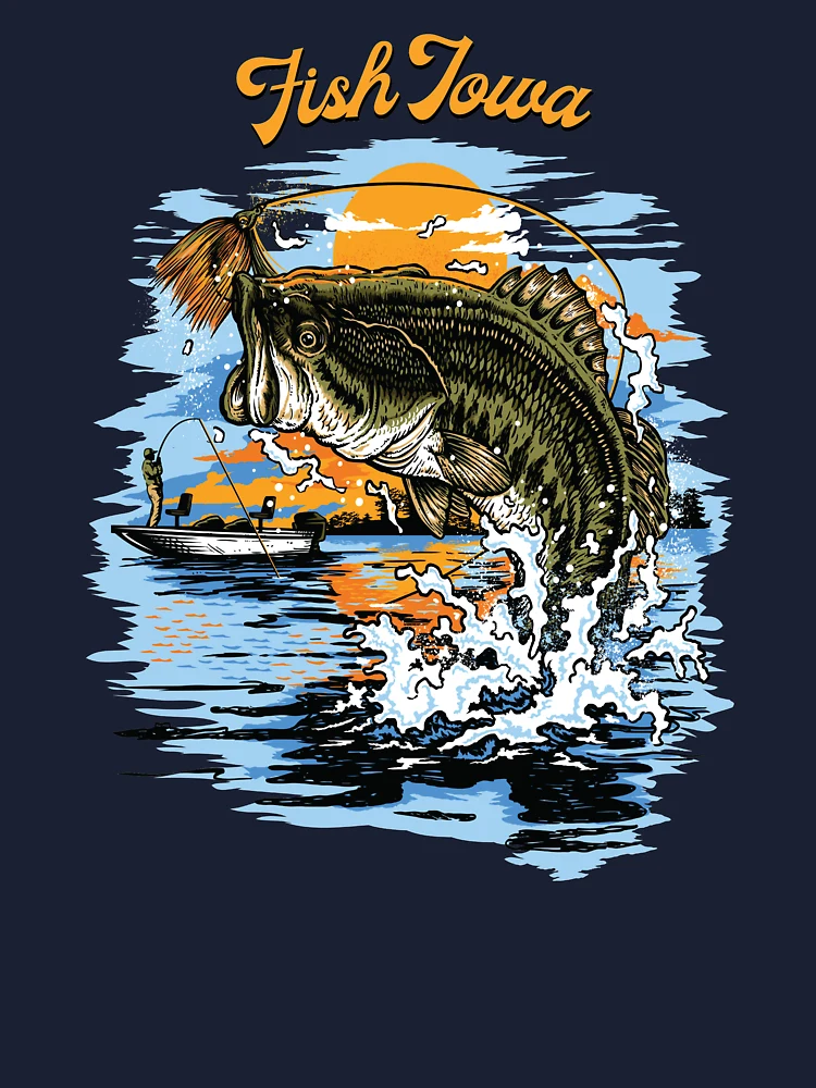 Largemouth Bass Fishing Graphic design | Fish Iowa graphic Kids T-Shirt  for Sale by jakehughes2015 | Redbubble
