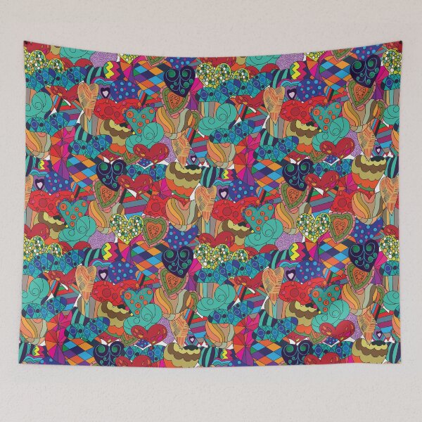 Item preview, Decorative hearts beautiful and bright pattern designed and sold by molodec.