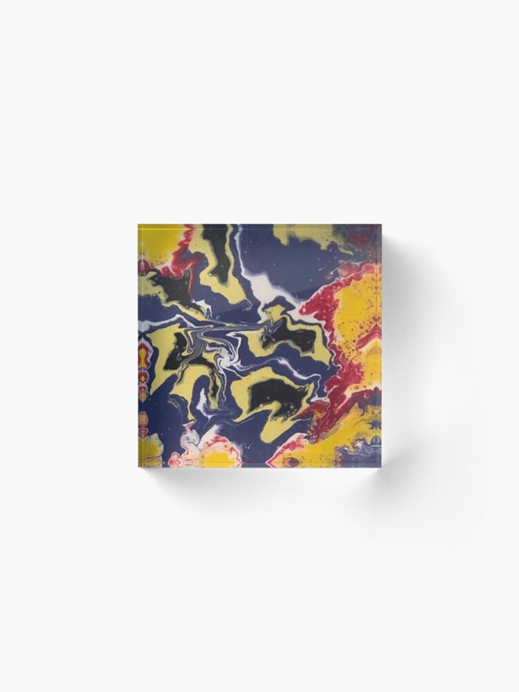 Alternate view of Peace Love & Happiness-Abstract Painting Acrylic Block