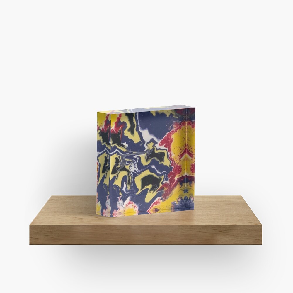 Peace Love & Happiness-Abstract Painting Acrylic Block