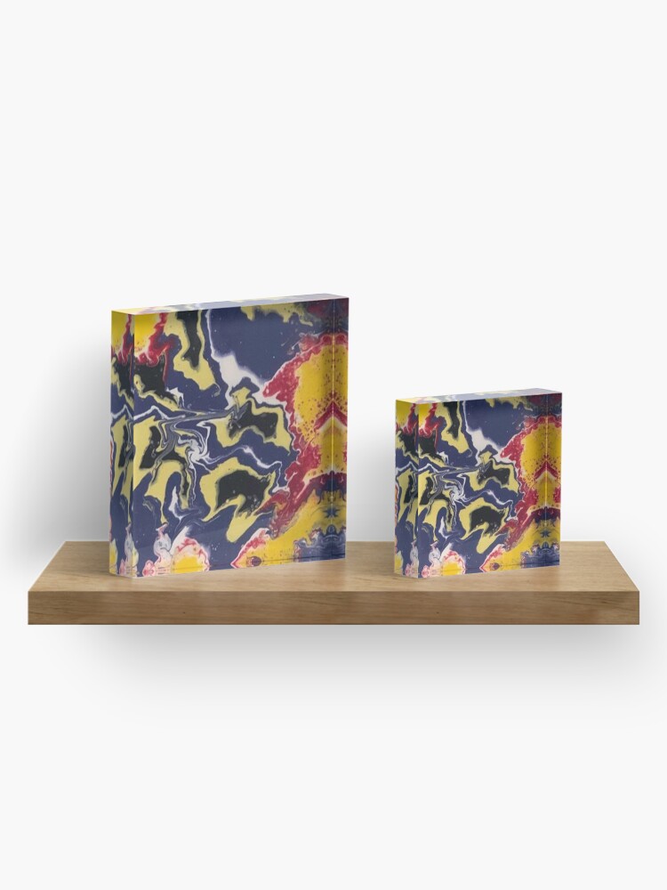 Alternate view of Peace Love & Happiness-Abstract Painting Acrylic Block