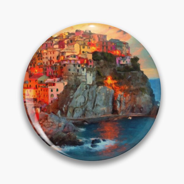 Item preview, Jigsaw Puzzle Manarola Fiery Sunset in the Cinque Terre, on the Italian Riviera 1000 Piece Adults designed and sold by StickerArtwork.