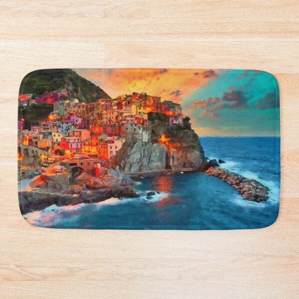 Item preview, Jigsaw Puzzle Manarola Fiery Sunset in the Cinque Terre, on the Italian Riviera 1000 Piece Adults designed and sold by StickerArtwork.