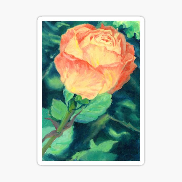 Apricot Rose Sticker