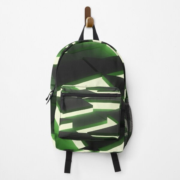 Item preview, Random shifted black triangle geometrical pattern background with green glow, minimal futuristic technology designed and sold by UDDesign.