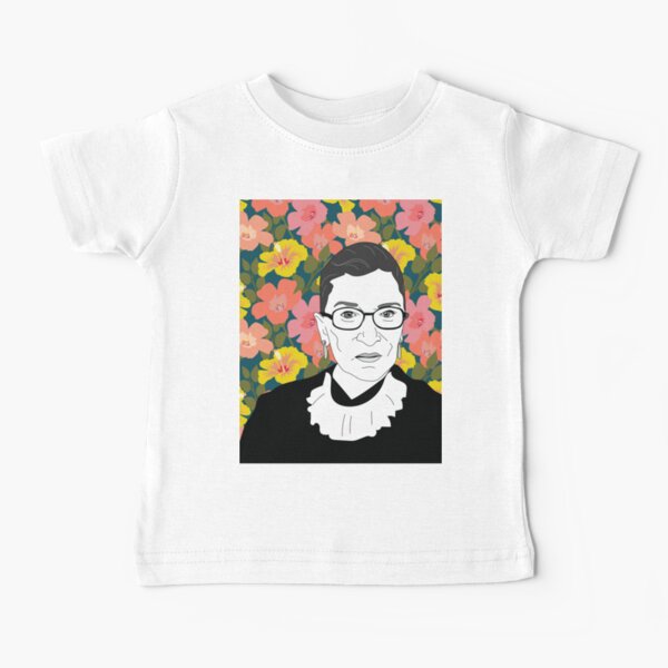 Ruth bader Ginsburg Floral Baby T-Shirt