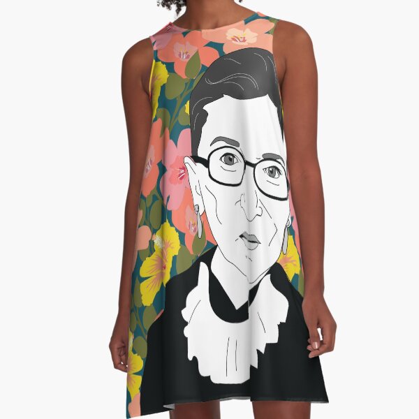 Ruth bader Ginsburg Floral A-Line Dress