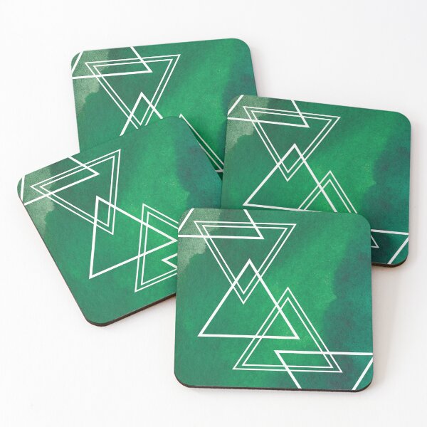 Item preview, Green Geometric Watercolour Triangles designed and sold by Ashstone23.
