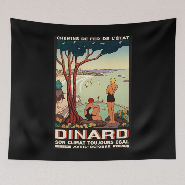 Item preview, Dinard retro poster designed and sold by CorasPosters.
