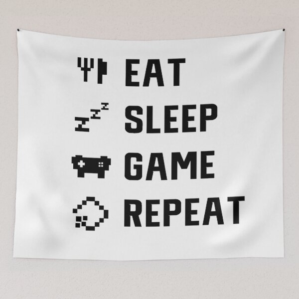 Item preview, EAT - SLEEP - GAME - REPEAT designed and sold by OnIlustraciones.