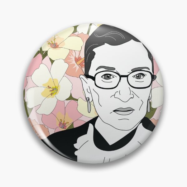 Item preview, Ruth Bader Ginsburg, Pink Floral designed and sold by sszampetti.