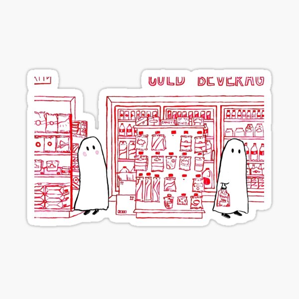 Two Ghosts in a Convenience Store Sticker