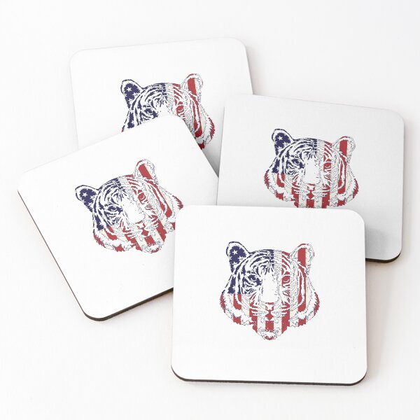 Item preview, Tiger Face African Animal American Flag Graphic designed and sold by SpookshowDesign.