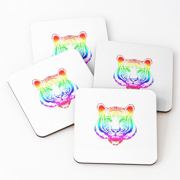 Artikelvorschau, Regenbogentigergesicht-afrikanische Tiergrafik entworfen und verkauft von SpookshowDesign.