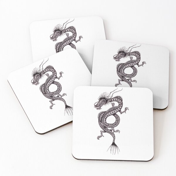 Artikelvorschau, Chinese Dragon black and white pen ink drawing entworfen und verkauft von Vitaliy Gonikman.