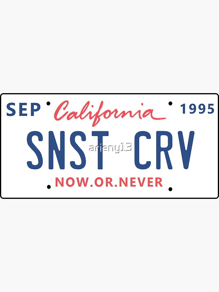 "Sunset Curve License Plate " Sticker by arieny13 | Redbubble