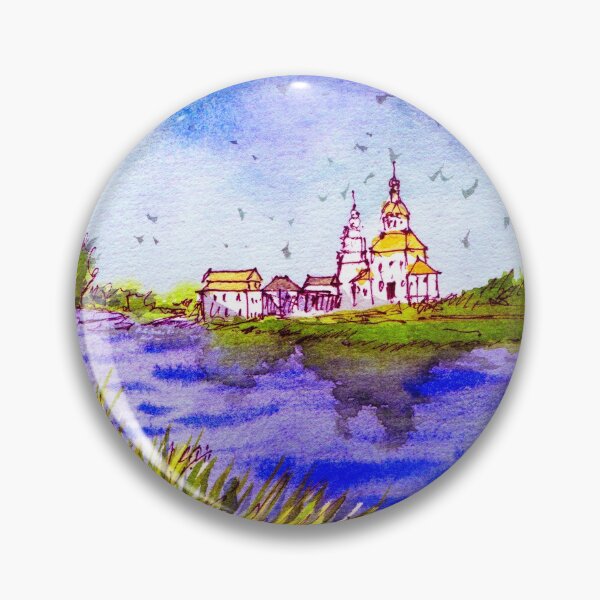 Item preview, Kamenka River Church, Suzdal Russia - Vladimir Oblast (Original Painting) designed and sold by darrenyeoart.