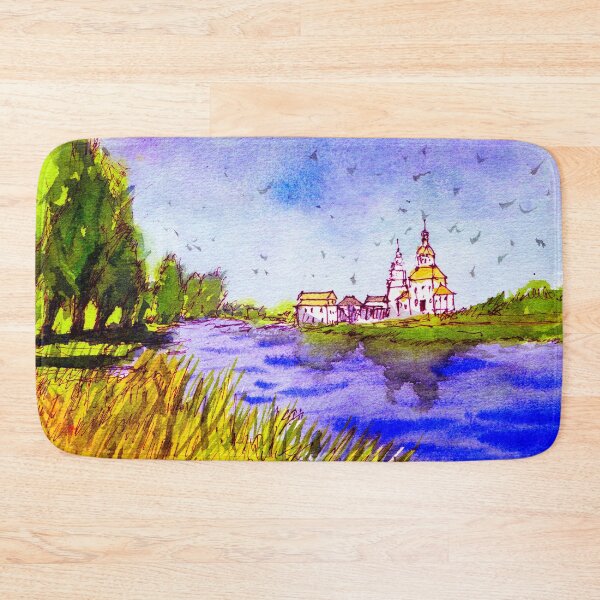 Item preview, Kamenka River Church, Suzdal Russia - Vladimir Oblast (Original Painting) designed and sold by darrenyeoart.