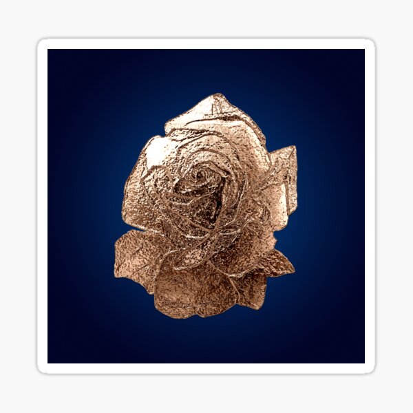 Rose Gold on Royal Blue Sticker