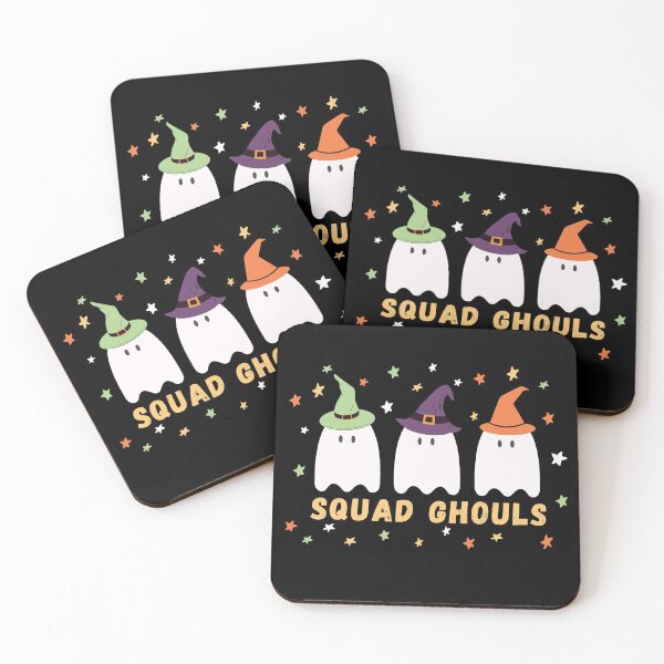 Item preview, Squad Ghouls Halloween Ghosts in Witch's Hats designed and sold by Jennifer Church.