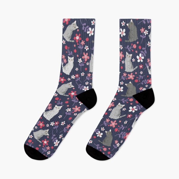 Item preview, American Shorthair Cat and Flowers - Purple designed and sold by lulululupaint.