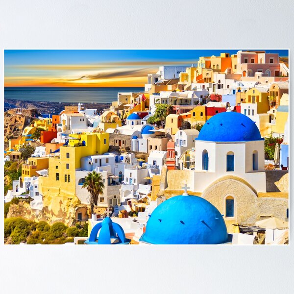 Finished Diamond Painting: Beautiful Santorini Greece 