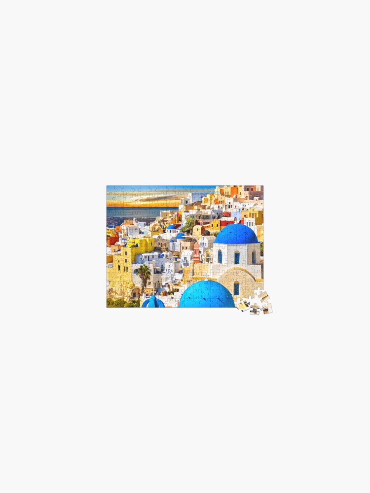 Thumbnail 1 of 2, Jigsaw Puzzle, Jigsaw Puzzle Oia Santorini Sunset in the Greek Aegean islands 1000 piece Adults designed and sold by StickerArtwork.