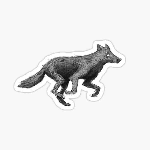 Running Wolf Sticker