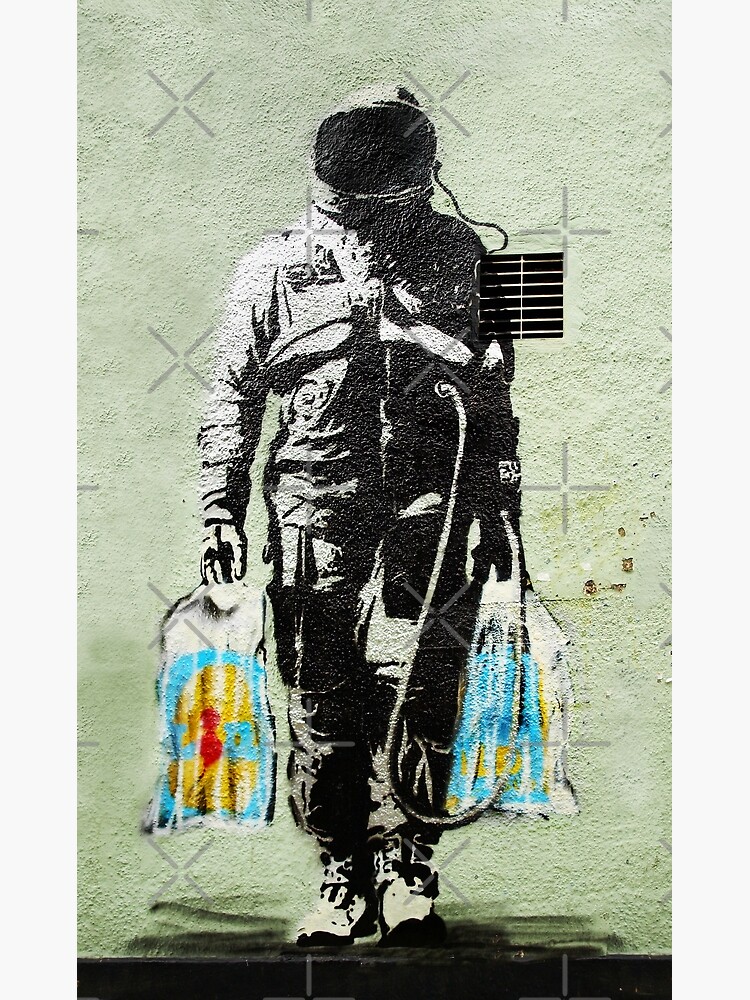 BANKSY Astronaut With Shopping Bags Canvas Print for Sale by WE-ARE-BANKSY
