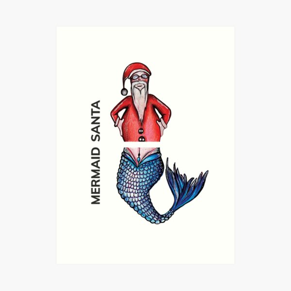MERMAID SANTA by FrankenDuo Art Print