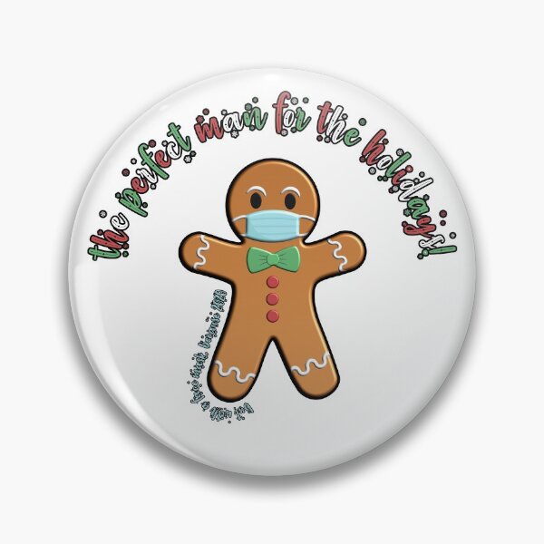 Item preview, Gingerbread Man - with mask on, because 2020 designed and sold by Happy Puppy Print On Demand.