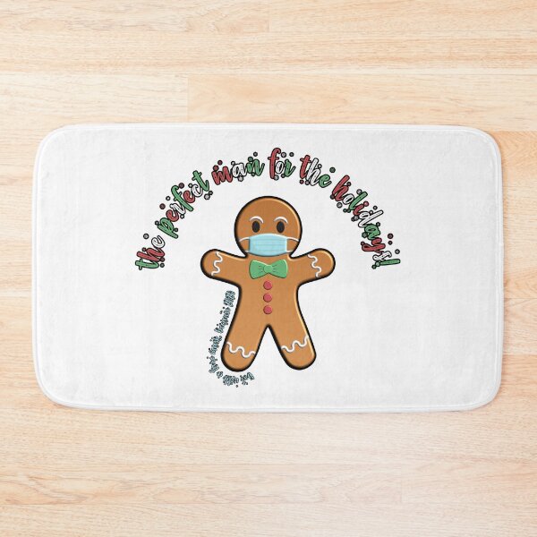 Item preview, Gingerbread Man - with mask on, because 2020 designed and sold by Happy Puppy Print On Demand.