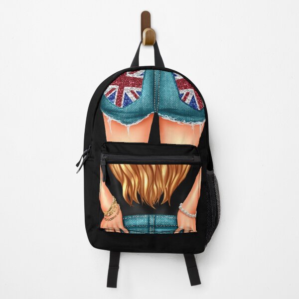 Item preview, Girl from behind long blond hair English flag designed and sold by Astralia.