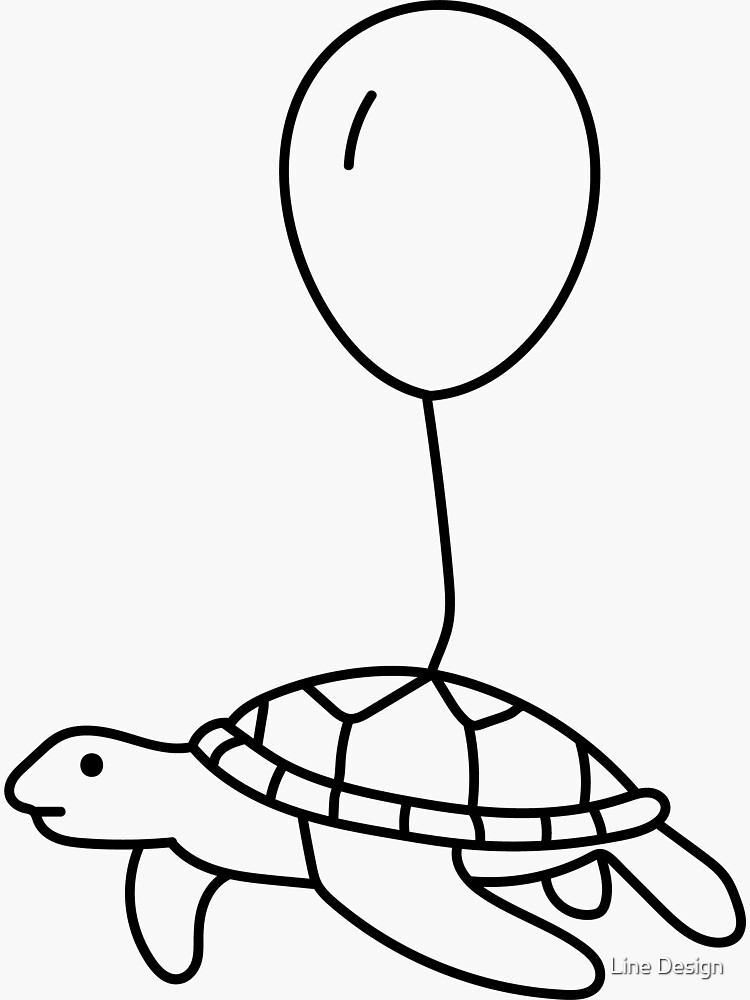 Floating Turtle Outline Sticker for Sale by Line Design