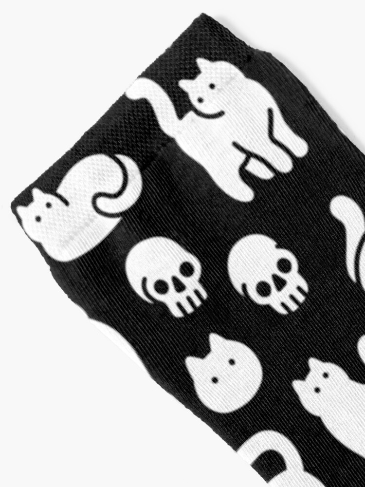 Alternate view of Cats and Skulls Pattern Socks