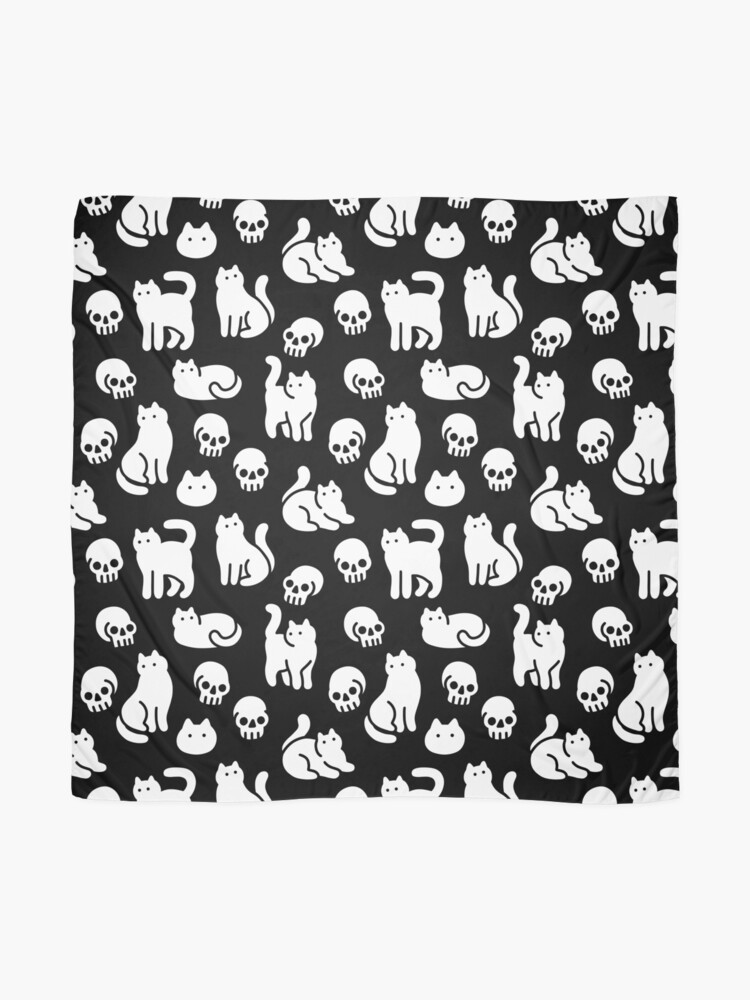 Alternate view of Cats and Skulls Pattern Scarf