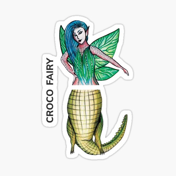 CROCO FAIRY by FrankenDuo eucalyptus green Sticker
