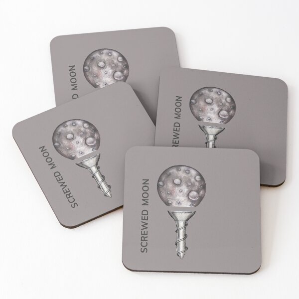 Item preview, SCREWED MOON by FrankenDuo taupe grey designed and sold by FrankenDuo.