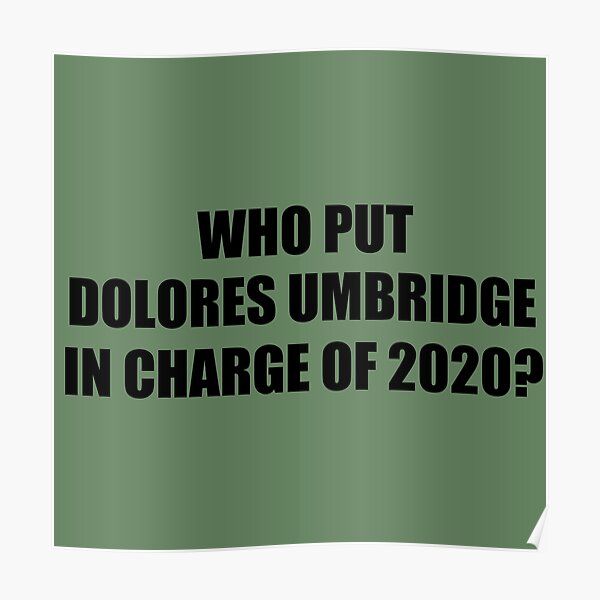 Wer hat Dolores Umbridge für 2020 verantwortlich gemacht? Poster