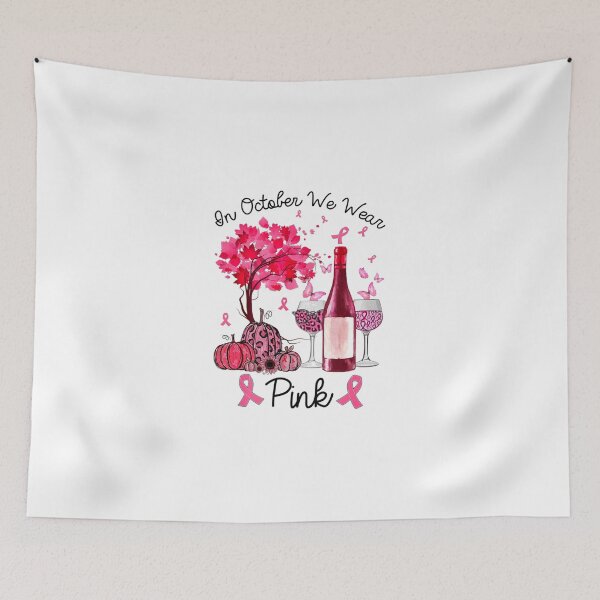 Item preview, In October We Wear Pink Pumpkin Wine Breast Cancer Awareness designed and sold by Alex Cuttell.