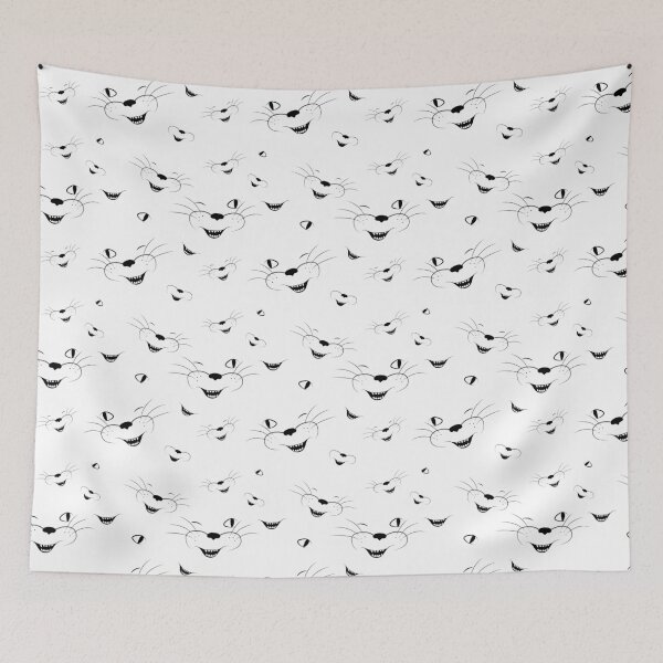 Item preview,  Black-and-white cat's grin pattern designed and sold by inga-ra.